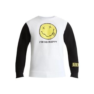 Nirvana Mens Smiley Graphic Crewneck Sweatshirt